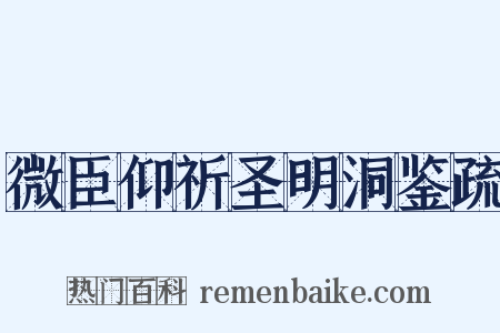 微臣仰祈圣明洞鉴疏是什么意思的图片